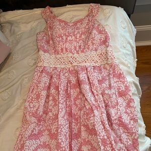 Pink floral spring dress